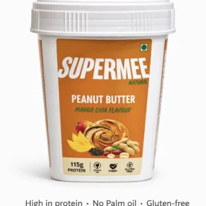 Supermee Natural Peanut Butter – Mango Chia Flavour | 115g Protein | No Palm Oil | Gluten Free