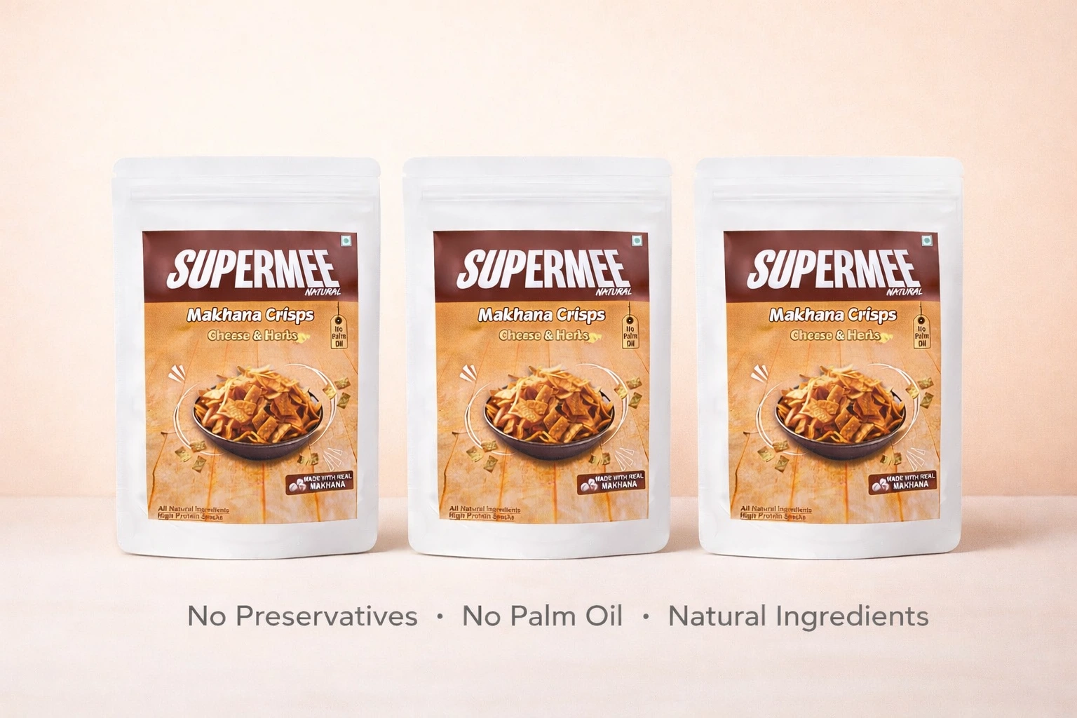 Supermee Natural Makhana Crisps – Pack of 3
