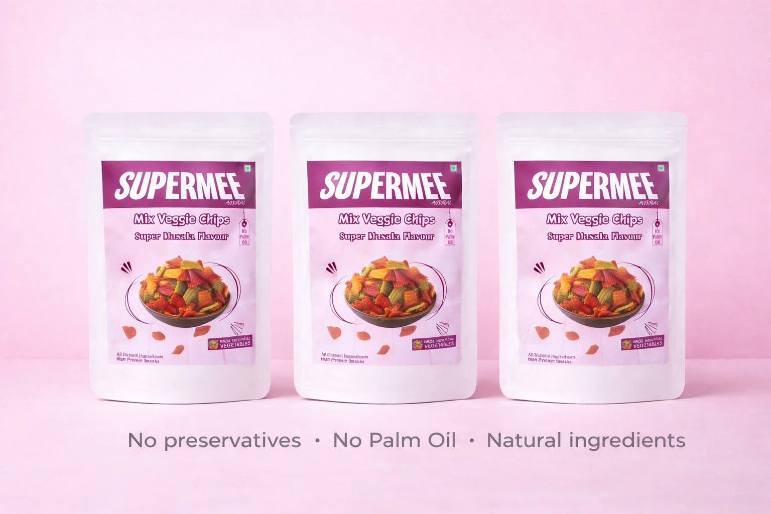 Supermee Natural Mix Veggie Chips – Pack of 3